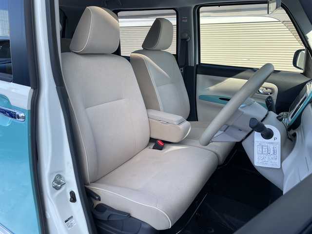 ダイハツ ムーヴ キャンバス G メイクアップ リミテッド　SAⅢ 道北・旭川 2019(令1)年 0.9万km パールホワイトⅢ/ファインミントメタリック 2トーン /4WD//禁煙車//純正ナビ/CD/DVD/BT/フルセグ/SD/HDMI//パノラミックビューモニター//両側パワースライドドア//アイドリングストップ//オートライト//スマートアシスト3/衝突軽減ブレーキ/誤発進抑制機能/対自転車・歩行者警報ブレーキ/オートハイビーム/前方発進お知らせ機能//ETC//ナビ連動ドライブレコーダー//横滑り防止//LEDヘッドライト//ステアリングスイッチ//純正フロアマット//ドアバイザー//保証書//スペアキー