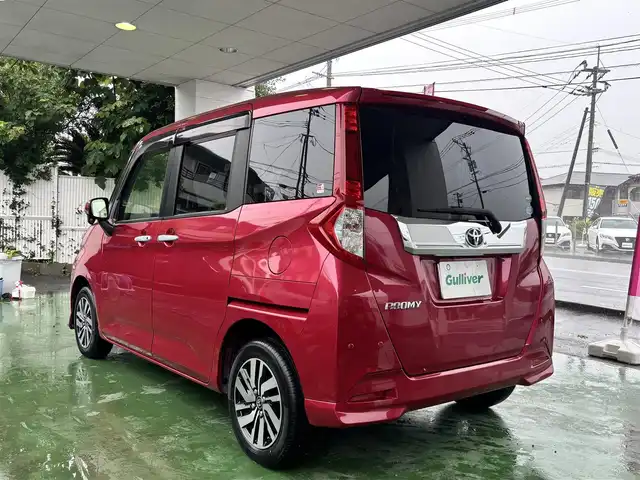 トヨタ ルーミー カスタムG 熊本県 2019(平31)年 7.5万km マゼンタベリーマイカM ワンオーナー/純正フロントエアロ/社外ナビ（CN-RS02WD）/【フルセグTV/CD/DVD/Bluetooth/ラジオ】/バックカメラ/両側パワースライドドア/クルーズコントロール/コーナーセンサー/プリクラッシュセーフティ/車線逸脱警報/先行車発進お知らせ機能/純正14インチAW/ビルトインETC/アイドリングストップ/横滑り防止機能/オートハイビーム/オートライト/LEDヘッドライト/革巻きステアリング/ステアリングスイッチ/純正フロアマット/純正ドアバイザー/保証書/取扱説明書