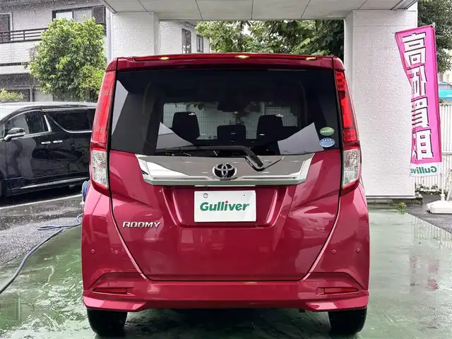 トヨタ ルーミー カスタムG 熊本県 2019(平31)年 7.5万km マゼンタベリーマイカM ワンオーナー/純正フロントエアロ/社外ナビ（CN-RS02WD）/【フルセグTV/CD/DVD/Bluetooth/ラジオ】/バックカメラ/両側パワースライドドア/クルーズコントロール/コーナーセンサー/プリクラッシュセーフティ/車線逸脱警報/先行車発進お知らせ機能/純正14インチAW/ビルトインETC/アイドリングストップ/横滑り防止機能/オートハイビーム/オートライト/LEDヘッドライト/革巻きステアリング/ステアリングスイッチ/純正フロアマット/純正ドアバイザー/保証書/取扱説明書