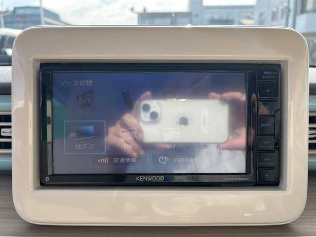 スズキ ラパン X 島根県 2017(平29)年 2.7万km フレンチミントパールメタリック 純正メモリーナビ（ケンウッド製）/フルセグＴＶ　/ＤＶＤ再生　/バックカメラ　/運転席シートヒーター　/前後ドラレコ　/スマートキー　/プッシュスタート　/衝突軽減ブレーキ　/オートライト　/オートエアコン　/純正フロアマット　/保証書・取説