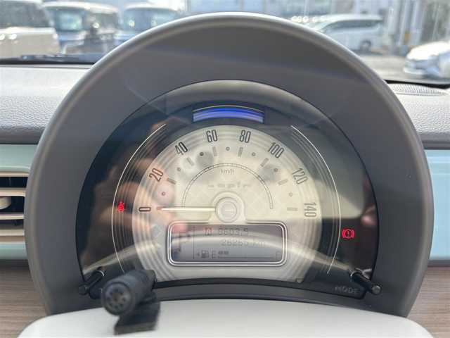 スズキ ラパン X 島根県 2017(平29)年 2.7万km フレンチミントパールメタリック 純正メモリーナビ（ケンウッド製）/フルセグＴＶ　/ＤＶＤ再生　/バックカメラ　/運転席シートヒーター　/前後ドラレコ　/スマートキー　/プッシュスタート　/衝突軽減ブレーキ　/オートライト　/オートエアコン　/純正フロアマット　/保証書・取説