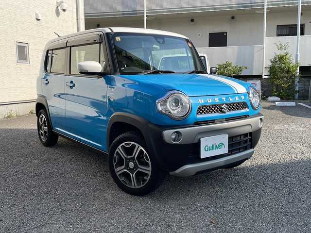 スズキ ハスラー X 兵庫県 2014(平26)年 4.6万km サマーブルーM 社外ＳＤナビ　ワンセグ、ＣＤ、ＡＭ、ＦＭ/バックカメラ/ＥＴＣ/衝突被害軽減ブレーキ/横滑り防止システム/Ｄ席シートヒーター/社外フロアマット/純正15インチアルミ/プッシュスタート/スマートキー×２