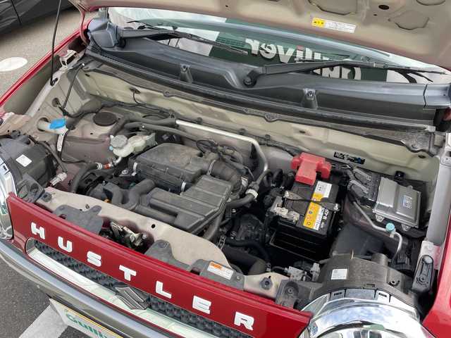 スズキ ハスラー G 神奈川県 2019(令1)年 5.9万km フェニックスレッドパール/ホワイト2トーンルーフ ワンオーナー/デュアルカメラブレーキサポート/・車線逸脱警報機能/・ふらつき警報機能/・先行車発進お知らせ機能/・アイドリングストップシステム/社外ナビ/　　CD/DVD/SD/ワンセグ/シートヒーター/純正15インチスチールホイール/純正フロアマット/ハロゲンヘッドランプ/ステアリングスイッチ/オートエアコン/キーレスプッシュスタートシステム