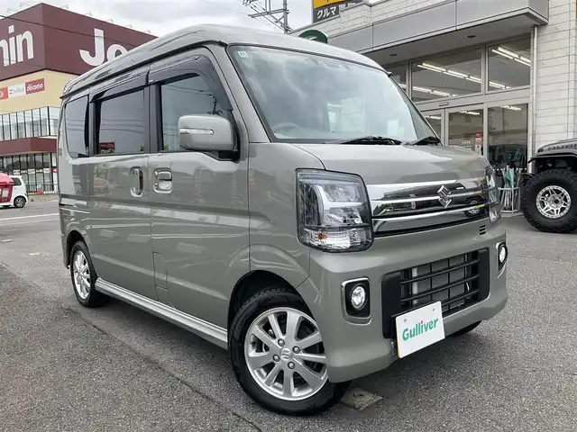 スズキ エブリィ ワゴン PZターボ スペシャル 滋賀県 2024(令6)年 0.7万km モスグレーメタリック 4WD ターボ車/車検9年11月まで/カロッツェリア8インチメモリナビ/　フルセグテレビ　Bluetooth対応/　DVD再生機能/バックカメラ/純正LEDヘッドライト/オートステップ/両側パワースライドドア/純正14インチアルミホイール/運転席シートヒーター/アイドリングストップ/プッシュスタート/ETC/保証書/取扱説明書