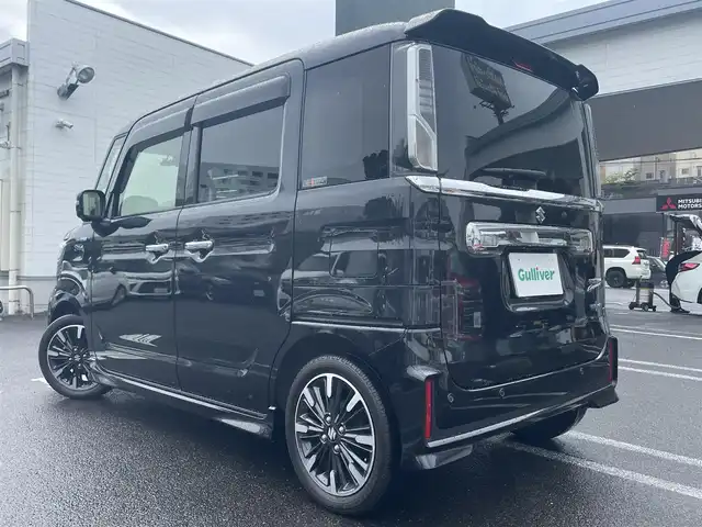 スズキ スペーシア カスタム HYBRID XS 長崎県 2022(令4)年 3万km ブルーイッシュブラックパール3 純正ナビ(FM/AM/CD/DVD/BT/フルセグTV)/スズキセーフティサポート/・デュアルセンサーブレーキサポート/・前後誤発進抑制機能/・車線維持支援機能/・車線逸脱抑制機能/・車線逸脱警報機能/・ふらつき警報機能/・標識認識機能/・先行車発進お知らせ機能/・ハイビームアシスト/・全方位カメラ/・アダプティブクルーズコントロール/ビルトインETC/両側パワースライドドア/前後ドライブレコーダー/ハーフレザーシート/D席シートヒーター/純正フロアマット/純正アルミホイール/ABS/オートライト/スマートキー/スペアキー/取扱説明書/ナビ取扱説明書/保証書
