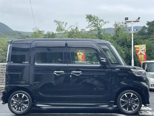 スズキ スペーシア カスタム HYBRID XS 長崎県 2022(令4)年 3万km ブルーイッシュブラックパール3 純正ナビ(FM/AM/CD/DVD/BT/フルセグTV)/スズキセーフティサポート/・デュアルセンサーブレーキサポート/・前後誤発進抑制機能/・車線維持支援機能/・車線逸脱抑制機能/・車線逸脱警報機能/・ふらつき警報機能/・標識認識機能/・先行車発進お知らせ機能/・ハイビームアシスト/・全方位カメラ/・アダプティブクルーズコントロール/ビルトインETC/両側パワースライドドア/前後ドライブレコーダー/ハーフレザーシート/D席シートヒーター/純正フロアマット/純正アルミホイール/ABS/オートライト/スマートキー/スペアキー/取扱説明書/ナビ取扱説明書/保証書