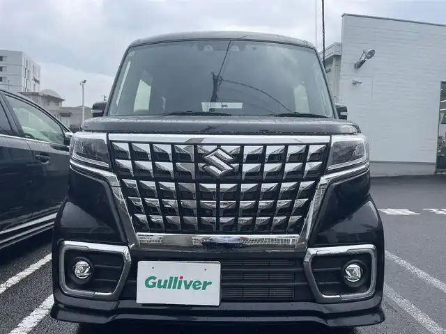 スズキ スペーシア カスタム HYBRID XS 長崎県 2022(令4)年 3万km ブルーイッシュブラックパール3 純正ナビ(FM/AM/CD/DVD/BT/フルセグTV)/スズキセーフティサポート/・デュアルセンサーブレーキサポート/・前後誤発進抑制機能/・車線維持支援機能/・車線逸脱抑制機能/・車線逸脱警報機能/・ふらつき警報機能/・標識認識機能/・先行車発進お知らせ機能/・ハイビームアシスト/・全方位カメラ/・アダプティブクルーズコントロール/ビルトインETC/両側パワースライドドア/前後ドライブレコーダー/ハーフレザーシート/D席シートヒーター/純正フロアマット/純正アルミホイール/ABS/オートライト/スマートキー/スペアキー/取扱説明書/ナビ取扱説明書/保証書