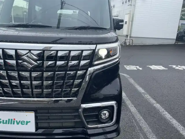 スズキ スペーシア カスタム HYBRID XS 長崎県 2022(令4)年 3万km ブルーイッシュブラックパール3 純正ナビ(FM/AM/CD/DVD/BT/フルセグTV)/スズキセーフティサポート/・デュアルセンサーブレーキサポート/・前後誤発進抑制機能/・車線維持支援機能/・車線逸脱抑制機能/・車線逸脱警報機能/・ふらつき警報機能/・標識認識機能/・先行車発進お知らせ機能/・ハイビームアシスト/・全方位カメラ/・アダプティブクルーズコントロール/ビルトインETC/両側パワースライドドア/前後ドライブレコーダー/ハーフレザーシート/D席シートヒーター/純正フロアマット/純正アルミホイール/ABS/オートライト/スマートキー/スペアキー/取扱説明書/ナビ取扱説明書/保証書