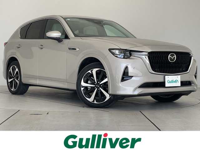 マツダ ＣＸ－６０ XD HV プレミアムモダン 愛知県 2023(令5)年 2.6万km プラチナクォーツメタリック プレミアムサウンドBOSE/純正12.4型ナビ SDカードなし/全方位カメラ/サンルーフ/レーダークルーズコントロール/シートヒーター全席/エアシート/バックカメラ/電動リアゲート/パワーシート/ヘッドアップディスプレイ/コーナーセンサー/純正アルミホイール/ブラインドスポットモニター/LEDヘッドライト/パドルシフト/ステアリングヒーター/オートマチックハイビーム/ワイヤレス充電機/衝突軽減システム/フルセグ/Bluetooth/ステアリングスイッチ/スマートキー/プッシュスタート