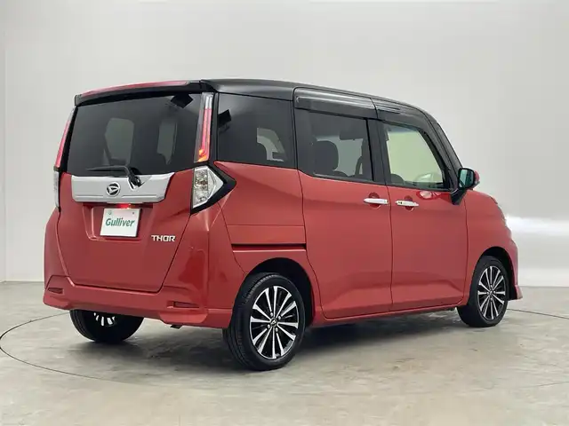 ダイハツ トール カスタムG ターボ 埼玉県 2021(令3)年 4.2万km ブラックマイカメタリック/コンパーノレッド スマートアシスト　純正９インチナビ　パノラマモニター　ビルトインＥＴＣ２．０　ドライブレコーダー　アダプティブクルーズコントロール　純正アルミホイール　スマートキー　オートライト　ＬＥＤライト　地デジ