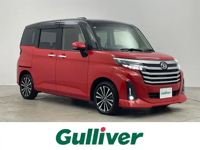 ダイハツ トール カスタムG ターボ 埼玉県 2021(令3)年 4.2万km ブラックマイカメタリック/コンパーノレッド スマートアシスト　純正９インチナビ　パノラマモニター　ビルトインＥＴＣ２．０　ドライブレコーダー　アダプティブクルーズコントロール　純正アルミホイール　スマートキー　オートライト　ＬＥＤライト　地デジ