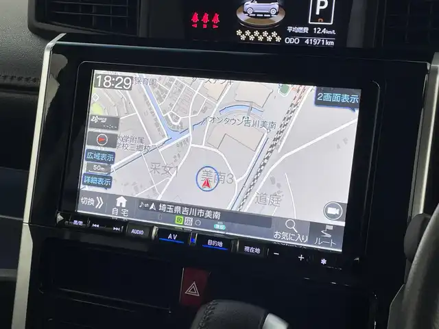 ダイハツ トール カスタムG ターボ 埼玉県 2021(令3)年 4.2万km ブラックマイカメタリック/コンパーノレッド スマートアシスト　純正９インチナビ　パノラマモニター　ビルトインＥＴＣ２．０　ドライブレコーダー　アダプティブクルーズコントロール　純正アルミホイール　スマートキー　オートライト　ＬＥＤライト　地デジ