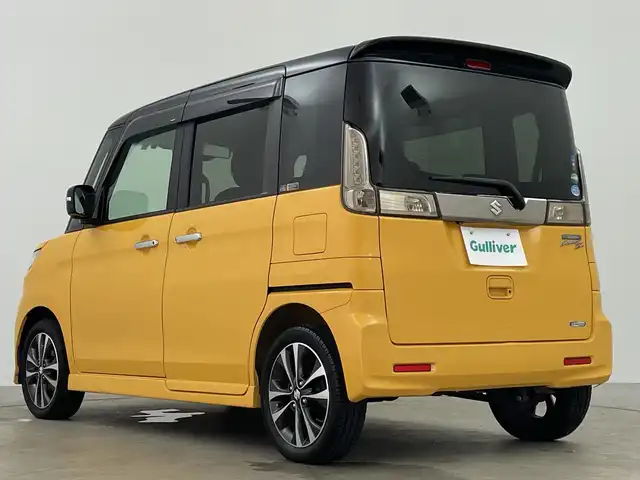 スズキ スペーシア カスタム Z ターボ 鹿児島県 2017(平29)年 5.5万km アクティブイエロー/ブラック2トーンルーフ 純正8インチナビ/（AM/FM/CD/DVD/Bluetooth）/フルセグテレビ/全方位カメラ/衝突被害軽減ブレーキ/レーンキープアシスト/片側パワースライドドア /ETC/シートヒーター/純正フロアマット/ドアバイザー/LEDヘッドライト/スマートキー /スペアキー