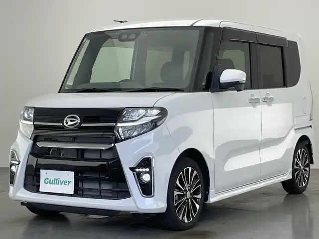 ダイハツ タント カスタム RS 愛知県 2019(令1)年 2万km シャイニングホワイトパール 純正９型ナビ　全方位カメラ　両側パワスラ　禁煙　黒ハーフレザー　フルセグＴＶ　ＤＶＤ再生　シートヒーター　スマートアシストIII　衝突軽減　純正ドラレコ　アイドリングストップ　プッシュスタート　フォグ