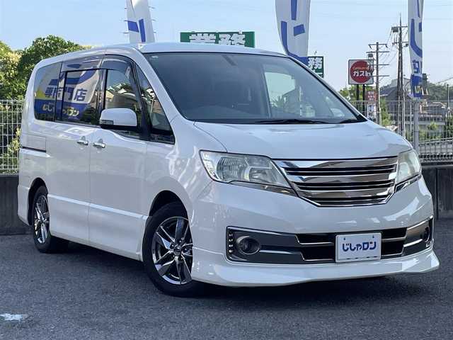 日産 セレナ ライダー Bライン Sハイブリッド 兵庫県 2012(平24)年 8.7万km ブリリアントホワイトパール (株)IDOMが運営する【じしゃロン神戸名谷店】の自社ローン専用車両になりますこちらは現金またはオートローンご利用時の価格です。自社ローンご希望の方は別途その旨お申付け下さい/純正7型SDナビ（フルセグTV/CD/DVD/BT）/ALPINE後席モニター/両側パワスラ/デジタルインナーミラー型ドラレコ/ETC/USBポート/純正キセノンヘッドライト/純正16インチアルミホイール/スマートキー/プッシュスタート