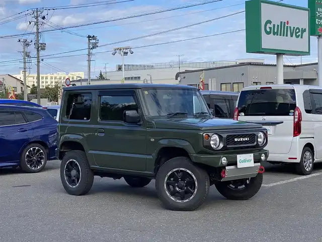 スズキ ジムニー XL 青森県 2018(平30)年 1.5万km ジャングルグリーン ワンオーナー/プッシュスタート/社外オーディオ/CD/USB（FH‐4400）/横滑り防止/前席ヒートシート/純正フロアマット/ドライブレコーダー（UP-K360）/4WD/MTモード付AT/185/85R16　スタッドレス