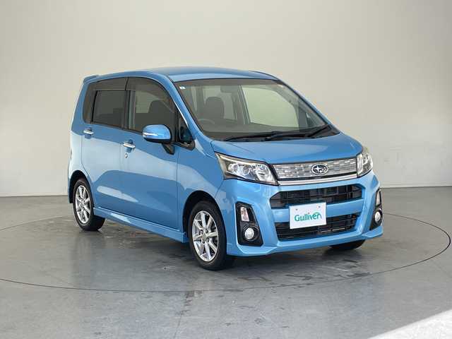 スバル ステラ カスタム R スマートアシスト 長野県 2013(平25)年 2.8万km ファインブルーマイカメタリック 4WD/社外CDチェンジャー(U373)/衝突軽減ブレーキ/アイドリングストップ/キセノンライト/オートライト/純正14インチAW装着/純正フロアマット/純正ドアバイザー/プッシュスタート/スマートキー/取扱説明書