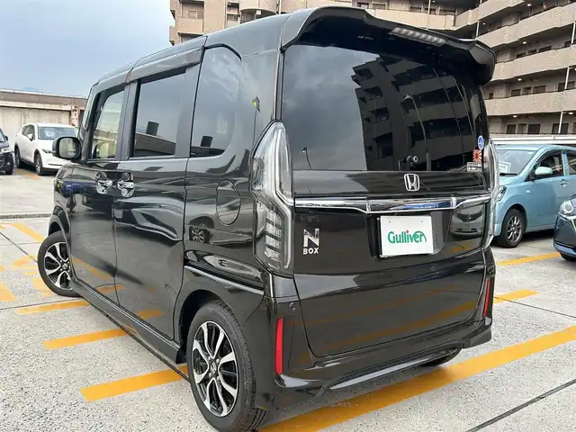 ホンダ Ｎ ＢＯＸ カスタム G L ホンダセンシング 広島県 2018(平30)年 3.8万km プレミアムグラマラスブロンズP 純正サマータイヤ有/禁煙車/純正メモリナビ/(BT/CD/USB/iPod)/純正14インチAW/バックカメラ/追従機能付きクルーズコントロール/コーナーセンサー/プッシュスタート/両側パワースライドドア/オートライト/オートマチックハイビーム/純正LEDヘッドライト/ビルトインETC/純正フロアマット/ベンチシート/ドラレコ