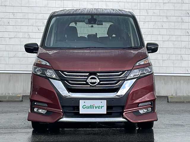 日産 セレナ ハイウェイスター プロパイロットED 山形県 2016(平28)年 7.4万km マルーンレッド 2トーン プロパイロット/エマージェンシーブレーキ/レーンディパーチャーウォーニング/両側パワースライドドア/純正9インチナビ/CD.DVD.BT.SD.USB.AUX/フルセグ/バックカメラ/フリップダウンモニター/ビルトインETC/電動パーキングブレーキ/オートホールド/ドライブレコーダー/プッシュスタート/スマートキーｘ２