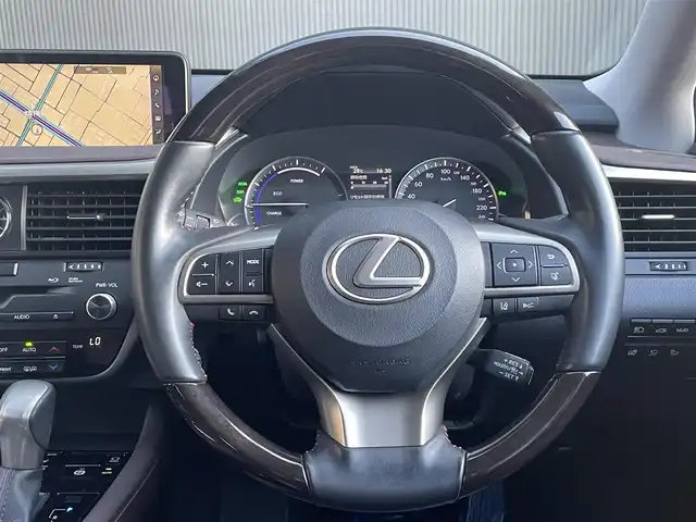 レクサス ＲＸ 450hL 香川県 2018(平30)年 5万km グラファイトブラックガラスフレーク メーカーナビ・フルセグ・全方位カメラ/茶革/パワーシート/シートベンチレーション/シートヒーター/ハンドルヒーター/ヘッドアップディスプレイ/プリクラッシュ/フッドコンビハンドル/パワーバックドア/純正20インチアルミ/3眼LEDライト/ETC/前後ドラレコ