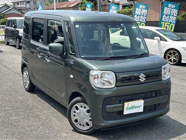 スズキ スペーシア HYBRID G 愛知県 2021(令3)年 5.4万km クールカーキPM /禁煙車//社外ナビTV/　(AVIC-MRZ99)//ドライブレコーダー//ETC//両側スライドドア//デュアルカメラブレーキサポート//レーンディパーチャーウォーニング//電動格納ミラー//プッシュスタート//オートライト//プッシュスタート//アイドリングストップ//パーキングセンサー//横滑り防止装置//純正フロアマット//新車保証書//取扱説明書