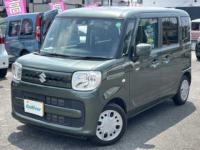スズキ スペーシア HYBRID G 愛知県 2021(令3)年 5.4万km クールカーキPM /禁煙車//社外ナビTV/　(AVIC-MRZ99)//ドライブレコーダー//ETC//両側スライドドア//デュアルカメラブレーキサポート//レーンディパーチャーウォーニング//電動格納ミラー//プッシュスタート//オートライト//プッシュスタート//アイドリングストップ//パーキングセンサー//横滑り防止装置//純正フロアマット//新車保証書//取扱説明書