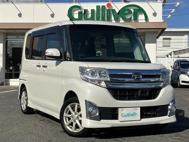 ダイハツ タント カスタム X トップED SA 三重県 2014(平26)年 8万km パールホワイトⅢ ♪スマートアシスト/ ・低速域衝突回避支援ブレーキ機能/ ・誤発進抑制制御機能/ ・先行車発進お知らせ機能/♪ケンウッドナビ/ ・フルセグ・Bluetooth/ ・USB・DVD/ ・録音機能　/♪バックカメラ/♪パワースライドドア/♪LEDヘッドライト/♪フォグライト/♪オートライト/♪ステアリングスイッチ/♪ハーフレザーシート/♪スマートキー×2/♪プッシュスタート/♪アイドリングストップ/♪リアサンシェード/♪ウィンカーミラー/♪オートリトラクタブルミラー/♪フロアマット/♪ドアバイザー