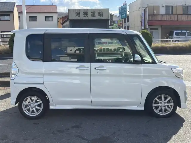 ダイハツ タント カスタム X トップED SA 三重県 2014(平26)年 8万km パールホワイトⅢ ♪スマートアシスト/ ・低速域衝突回避支援ブレーキ機能/ ・誤発進抑制制御機能/ ・先行車発進お知らせ機能/♪ケンウッドナビ/ ・フルセグ・Bluetooth/ ・USB・DVD/ ・録音機能　/♪バックカメラ/♪パワースライドドア/♪LEDヘッドライト/♪フォグライト/♪オートライト/♪ステアリングスイッチ/♪ハーフレザーシート/♪スマートキー×2/♪プッシュスタート/♪アイドリングストップ/♪リアサンシェード/♪ウィンカーミラー/♪オートリトラクタブルミラー/♪フロアマット/♪ドアバイザー
