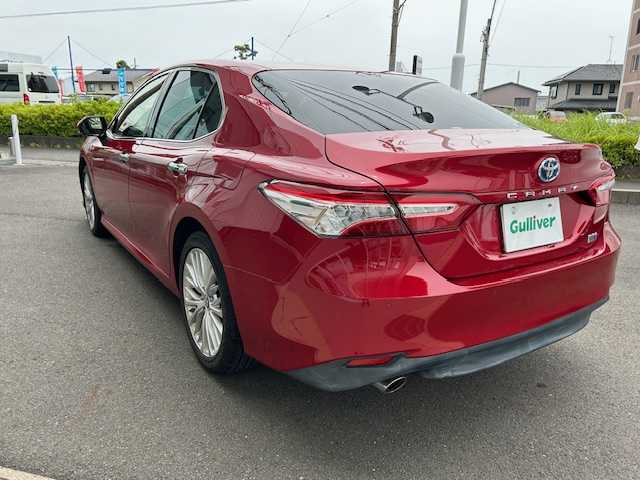 トヨタ カムリ G レザーパッケージ 静岡県 2018(平30)年 7.5万km エモーショナルレッドⅡ メーカーナビ　フルセグＴＶ　ＤＶＤ再生　Ｂｌｕｅｔｏｏｔｈ　ＵＳＢ接続　バックカメラ　ビルトインＥＴＣ　ドライブレコーダー　黒革シート　パワーシート　シートヒータ　レーダークルーズ　ＬＫＡ　ＢＳＭ