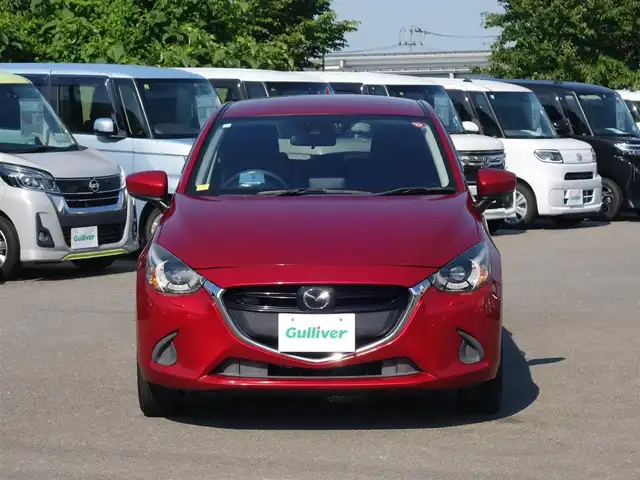 マツダ デミオ 13S ツーリング 山形県 2016(平28)年 3.8万km ソウルレッドプレミアムメタリック 4WD/衝突被害軽減システム/純正SDナビ/　　【CD DVD BT フルセグ USB AUX】/バックカメラ/レーダークルーズコントロール/LEDオートヘッドライト/シートヒーター/純正15インチアルミホイール/アイドリングストップ/コーナーセンサー/ステアリングスイッチ/MTモード付AT/電動格納ウィンカーミラー/BSM/スマートキー×2/ETC