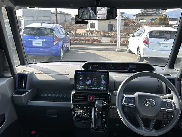 ダイハツ タント カスタム RS 山梨県 2019(令1)年 4.6万km レーザーブルークリスタルシャイン 社外10インチナビ/地デジTV/社外CD/DVD/Bluetooth/バックカメラ/スマートアシスト/両側パワースライド/前席シートヒーター/レーダークルーズコントロール/ビルトインETC/純正15インチAW/スマートキー/LEDヘッドライト