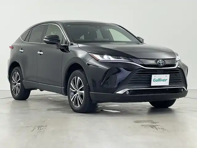 トヨタ ハリアー ハイブリッド G 岐阜県 2021(令3)年 4.6万km ブラック 純正8インチディスプレイオーディオ/（AM/FM/Bluetooth）/バックカメラ/レーダークルーズコントロール/パワーバックドア/ハーフレザーシート/オートハイビーム/ステアリングスイッチ/LEDライト/運転席パワーシート/ビルトインETC/スマートキー/プッシュスタート