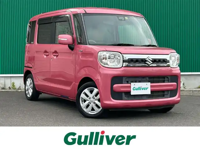 スズキ スペーシア HYBRID X 宮城県 2018(平30)年 4.7万km チアフルピンクM アップグレードパッケージ/・LEDヘッドランプ/LEDポジションランプ/・ウィンカーミラー/・14インチアルミホイール/＝＝＝/セーフティサポート/・デュアルセンサーブレーキサポート/・車線逸脱警報機能/・誤発進抑制機能/・後方誤発進抑制機能/・ふらつき警報機能/・ハイビームアシスト/・先行車発進お知らせ機能/・後退時ブレーキサポート/・リアパーキングセンサー/社外ナビ（MDV-L505W）/・CD/DVD/・Bluetooth/・フルセグTV/両側パワースライドドア/運転席席シートヒーター/オートライト/スマートキー＆プッシュスタート/スリムサーキュレーター/アイドリングストップ/電動格納ミラー/ドアバイザー/フロアマット/W/サイドエアバッグ