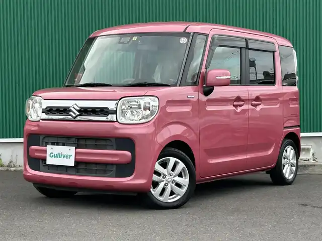 スズキ スペーシア HYBRID X 宮城県 2018(平30)年 4.7万km チアフルピンクM アップグレードパッケージ/・LEDヘッドランプ/LEDポジションランプ/・ウィンカーミラー/・14インチアルミホイール/＝＝＝/セーフティサポート/・デュアルセンサーブレーキサポート/・車線逸脱警報機能/・誤発進抑制機能/・後方誤発進抑制機能/・ふらつき警報機能/・ハイビームアシスト/・先行車発進お知らせ機能/・後退時ブレーキサポート/・リアパーキングセンサー/社外ナビ（MDV-L505W）/・CD/DVD/・Bluetooth/・フルセグTV/両側パワースライドドア/運転席席シートヒーター/オートライト/スマートキー＆プッシュスタート/スリムサーキュレーター/アイドリングストップ/電動格納ミラー/ドアバイザー/フロアマット/W/サイドエアバッグ