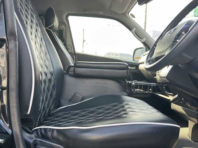 トヨタ ハイエース GL ロング 山口県 2018(平30)年 7.7万km ブラックマイカ 登録時走行距離/　【76360km】/ワンオーナー/保証書/取扱説明書/社外(carrozzeria)ディスプレイオーディオ/DVD/CD/Bluetooth/バックカメラ/片側パワースライドドア/LEDヘッドライト/フォグライト/オートライト/オートマチックハイビーム/ドアバイザー/電格ミラー