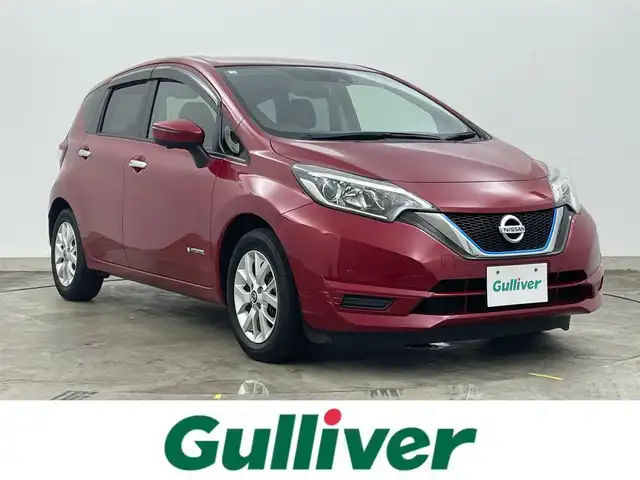 日産 ノート e－パワー X 岡山県 2018(平30)年 4.1万km ガーネットレッド 純正SDナビ/型番:MM318D-W/（CD/DVD/BT/TV)/アラウンドビューモニター/デジタルインナーミラー/エマージェンシーブレーキ/ETC/オートライト/コーナーセンサー/レーンキープアシスト（前後）/純正フロアマット/純正ドアバイザー/純正15インチアルミ/ISOFIX