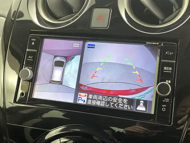 日産 ノート e－パワー X 福井県 2018(平30)年 4.1万km ガーネットレッド 純正ナビ/CD/DVD/Bluetooth/フルセグ/アラウンドビューモニター/バックカメラ/デジタルインナーミラー/エマージェンシーブレーキ/ETC/オートライト/コーナーセンサー/レーンキープアシスト（前後）/横滑り防止装置/衝突軽減システム/フロアマット/ドアバイザー