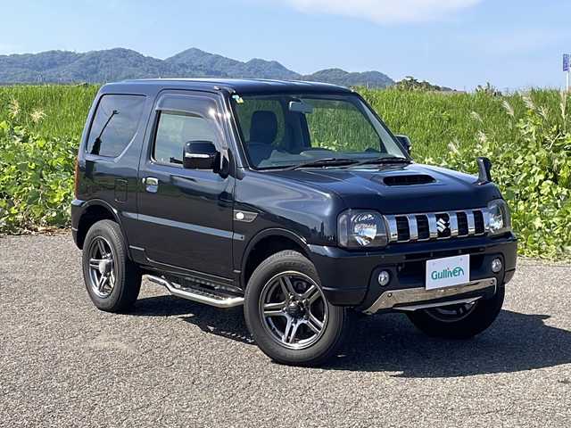 スズキ ジムニー ランドベンチャー 新潟県 2015(平27)年 5.5万km ブルーイッシュブラックパール3 4WD/社外SDナビ(CN-R300D)/CD/DVD/BT/フルセグテレビ/ETC/半革シート/運転席シートヒーター /ミラーヒーター/リモコンキー /フォグランプ/純正16インチアルミホイール