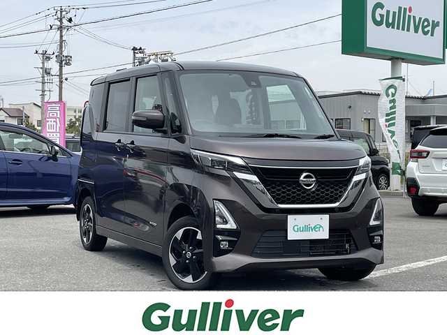 日産 ルークス HWS X プロパイロットED 青森県 2020(令2)年 8.3万km アッシュブラウンM ４WD/社外ナビ/フルセグTV/CD/DVD/BT/ETC/アラウンドビューモニター/プロパイロット/両側パワースライドドア/前席シートヒーター/純正フロアマット/プッシュスタート/スマートキー（スペア1本）/14インチ純正ホイール