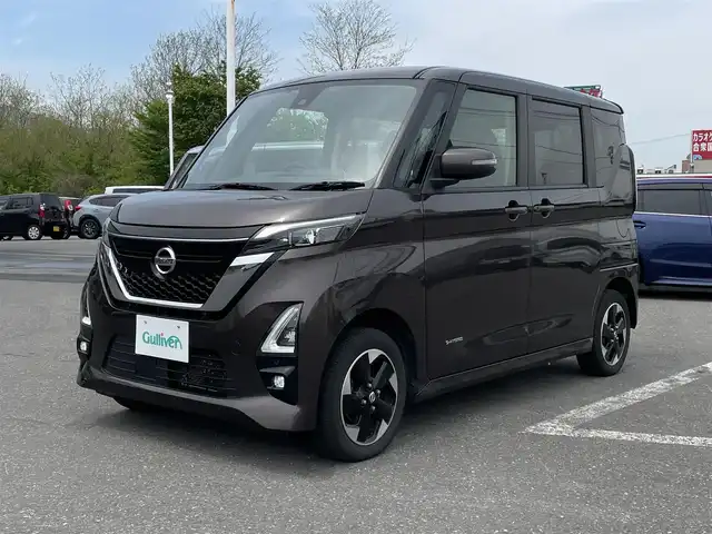 日産 ルークス HWS X プロパイロットED 青森県 2020(令2)年 8.3万km アッシュブラウンM ４WD/社外ナビ/フルセグTV/CD/DVD/BT/ETC/アラウンドビューモニター/プロパイロット/両側パワースライドドア/前席シートヒーター/純正フロアマット/プッシュスタート/スマートキー（スペア1本）/14インチ純正ホイール