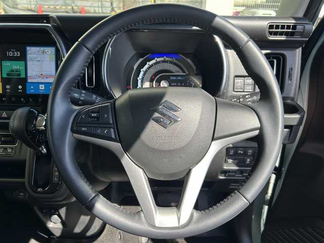 スズキ ハスラー Jスタイル 兵庫県 2022(令4)年 2.9万km オフブルーメタリック/ガンメタリック2トーンルーフ 純正9インチメモリナビ/　（AM/FM/CD/DVD/BT/USB)/フルセグTV/全方位カメラ/前後ドライブレコーダー/ステアリングリモコン/スズキセーフティーサポート/・デュアルカメラブレーキサポート/・後退時ブレーキサポート/・誤発信抑制機能/・車線逸脱警報機能/・標識認識機能/・先行車発進お知らせ機能/横滑り防止装置/アイドリングストップ/ビルドインETC/前席シートヒーター/レザー調シートカバー/純正フロアマット/ドアバイザー/ルーフレール/LEDヘッドライト/LEDフォグランプ/コーナーセンサー/純正15インチアルミホイール/取扱説明書