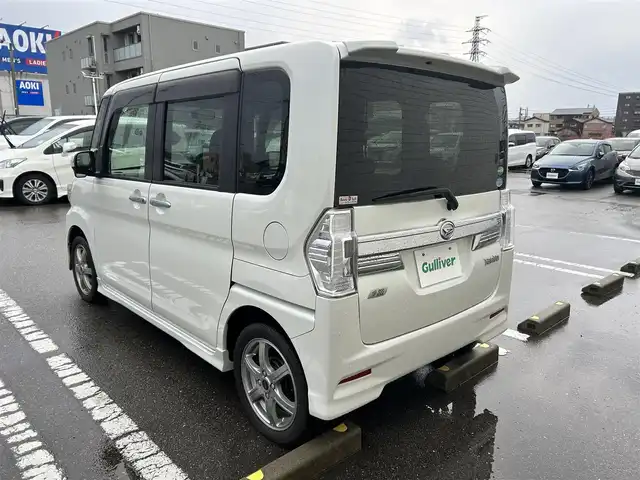 ダイハツ タント カスタム RS スマートセレ SA 石川県 2014(平26)年 4.2万km パールホワイトⅢ ４WD/社外SDナビ/（CD/DVD/フルセグ/Bluetooth/SD/AUX）/両側パワースライドドア/横滑り防止システム/フォグランプ/オートマチックハイビーム/スマートキー/スペアキー