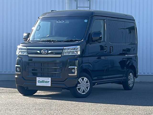 ダイハツ アトレー バン X 愛媛県 2022(令4)年 3.7万km ブラックマイカメタリック 純正ナビ/Bluetooth/CD/DVD/フルセグ/バックカメラ/ETC/純正フロアマット/両側スライドドア/コーナーセンサー/オートライト/LEDヘッドライト/スマートキー/プッシュスタート/スペアキー/アイドリングストップ/保証書/取扱説明書