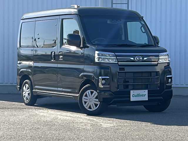 ダイハツ アトレー バン X 愛媛県 2022(令4)年 3.7万km ブラックマイカメタリック 純正ナビ/Bluetooth/CD/DVD/フルセグ/バックカメラ/ETC/純正フロアマット/両側スライドドア/コーナーセンサー/オートライト/LEDヘッドライト/スマートキー/プッシュスタート/スペアキー/アイドリングストップ/保証書/取扱説明書