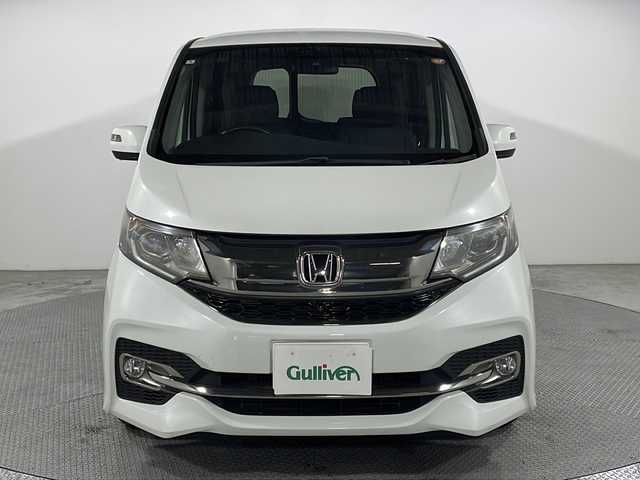 ホンダ ステップワゴン スパーダ クールスピリット 広島県 2016(平28)年 5.1万km ホワイトオーキッドパール 純正ナビ/純正フリップダウンモニター/全周囲カメラ/両側パワースライドドア/シートヒーター/レーダークルコン/衝突軽減ブレーキ/パーキングアシスト/ＬＥＤヘッドランプ/フルセグＴＶ/ＥＴＣ/ＵＳＢ