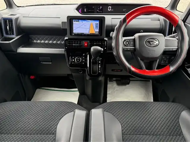 ダイハツ タント カスタム X スタイルセレクション 香川県 2021(令3)年 1.3万km ファイアークォーツレッドM 〇社外ナビ/〇フルセグTV/〇パワースライドドア（両側）/〇バックカメラ/〇ビルトインETC/〇ドライブレコーダー/〇アイドリングストップ/〇スマートアシスト/〇LEDヘッドランプ/〇フォグランプ/〇オートライト/〇純正14インチアルミ/〇オートエアコン/〇合皮/ファブリックコンビシート/〇シートヒーター/〇USBソケット/〇キーフリーシステム/〇禁煙車