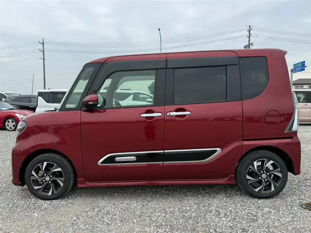 ダイハツ タント カスタム X スタイルセレクション 香川県 2021(令3)年 1.3万km ファイアークォーツレッドM 〇社外ナビ/〇フルセグTV/〇パワースライドドア（両側）/〇バックカメラ/〇ビルトインETC/〇ドライブレコーダー/〇アイドリングストップ/〇スマートアシスト/〇LEDヘッドランプ/〇フォグランプ/〇オートライト/〇純正14インチアルミ/〇オートエアコン/〇合皮/ファブリックコンビシート/〇シートヒーター/〇USBソケット/〇キーフリーシステム/〇禁煙車