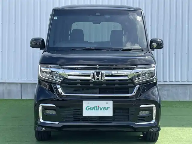 ホンダ Ｎ ＢＯＸ カスタム L ターボ 香川県 2021(令3)年 4.9万km クリスタルブラックパール 登録時走行距離；48629km/社外ナビ/バックカメラ/ETC/ドライブレコーダー/両側パワースライドドア/衝突被害軽減システム/レーンキープアシスト/クルーズコントロール/クリアランスソナー/パドルシフト/LEDヘッドライト/純正フロアマット/純正AW15インチ/革巻きステアリング/ステアリングスイッチ/シートヒーター/スマートキー