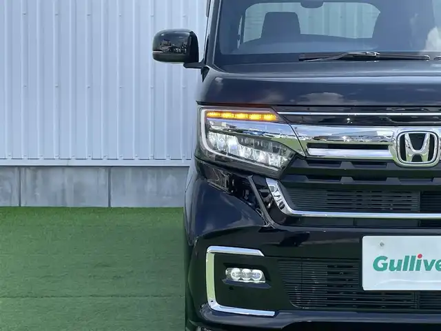ホンダ Ｎ ＢＯＸ カスタム L ターボ 香川県 2021(令3)年 4.9万km クリスタルブラックパール 登録時走行距離；48629km/社外ナビ/バックカメラ/ETC/ドライブレコーダー/両側パワースライドドア/衝突被害軽減システム/レーンキープアシスト/クルーズコントロール/クリアランスソナー/パドルシフト/LEDヘッドライト/純正フロアマット/純正AW15インチ/革巻きステアリング/ステアリングスイッチ/シートヒーター/スマートキー