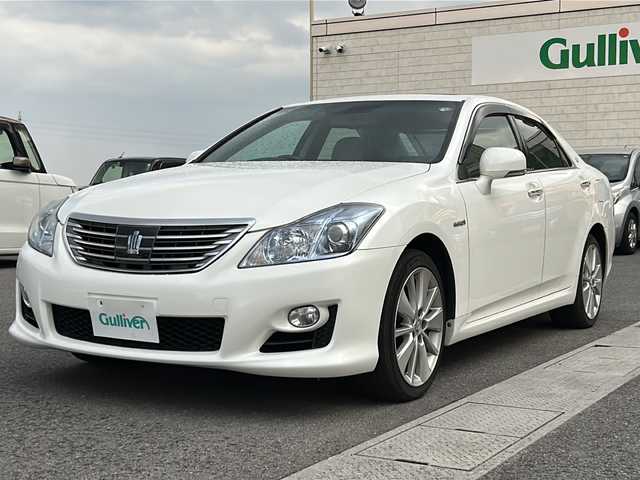 トヨタ クラウン ハイブリッド スタンダードパッケージ 香川県 2009(平21)年 7.7万km ホワイトパールクリスタルシャイン 純正ナビ（フルセグTV/CD/DVD/BT)/バックカメラ/サンルーフ/全席パワーシート/シートメモリー/オートライト/HIDヘッドライト/ビルトインETC